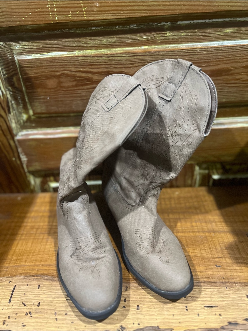 Rampage Taupe Western Heeled Boots
